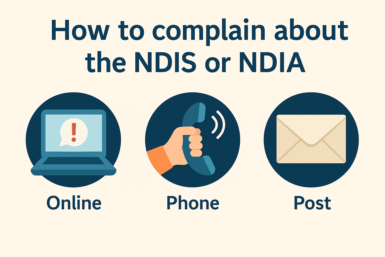 Illustration showing how to start an NDIS complaint